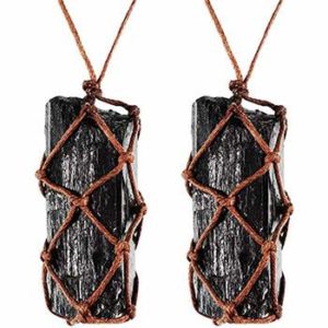 Natural Black Tourmaline Crystal Necklace