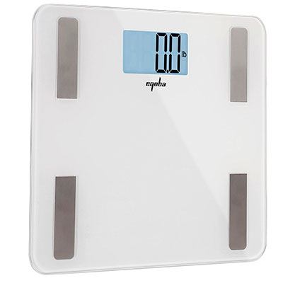 Eqoba smart body fat scale displaying no weight on its lcd screen