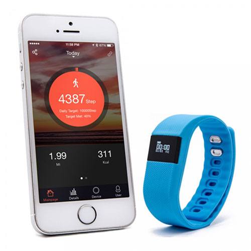 Blueweigh fitness tracker next to a smartphone